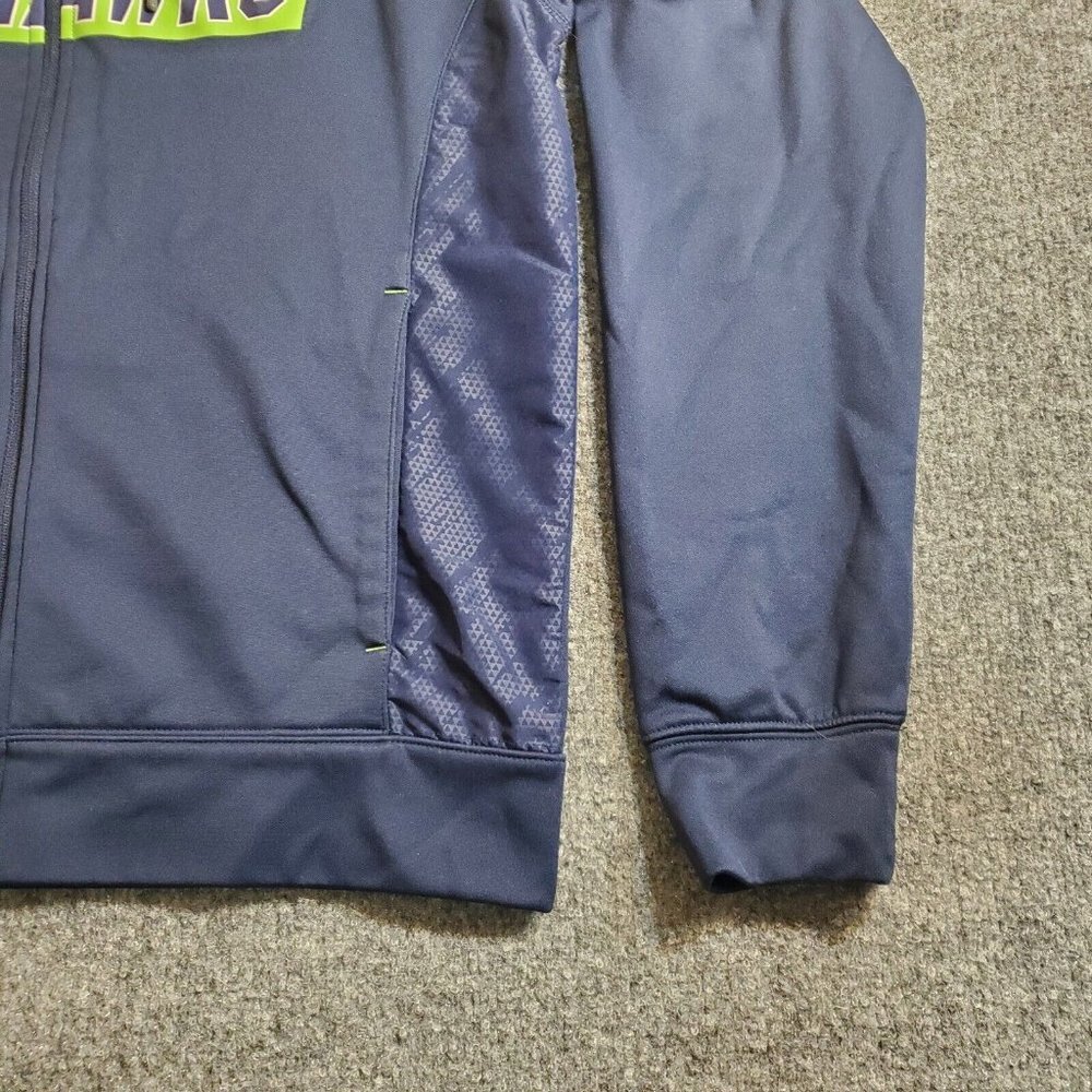 NFL Seattle Seahawks Majestic Zip Up Thermabase Size M Blue Logo Hooded Jacket - Picture 5 of 10